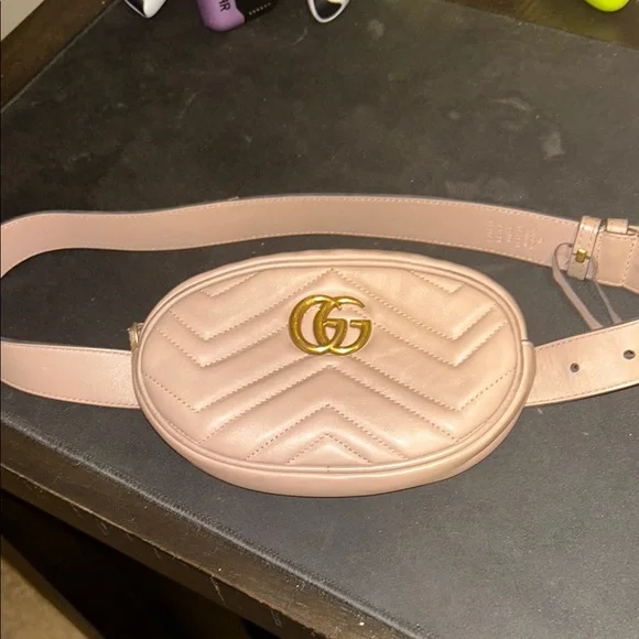 Gucci | Accessories | Gucci Blush Belt Bag With Gold Logo  display picture 2